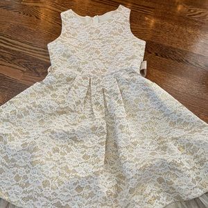 Girls ivory gold dress tulle